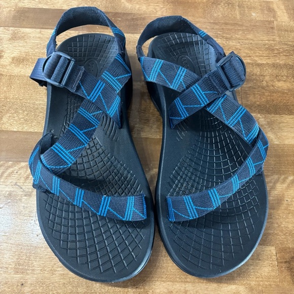 CHACO Men’s Chaco Sandals Like New Blue with Straps Size 12 - Picture 1 of 8